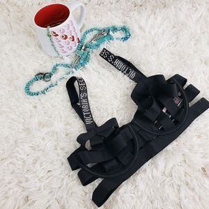 Victoria's Secret 32B Black Cage Rhinestones Balconet Very Sexy  Bra